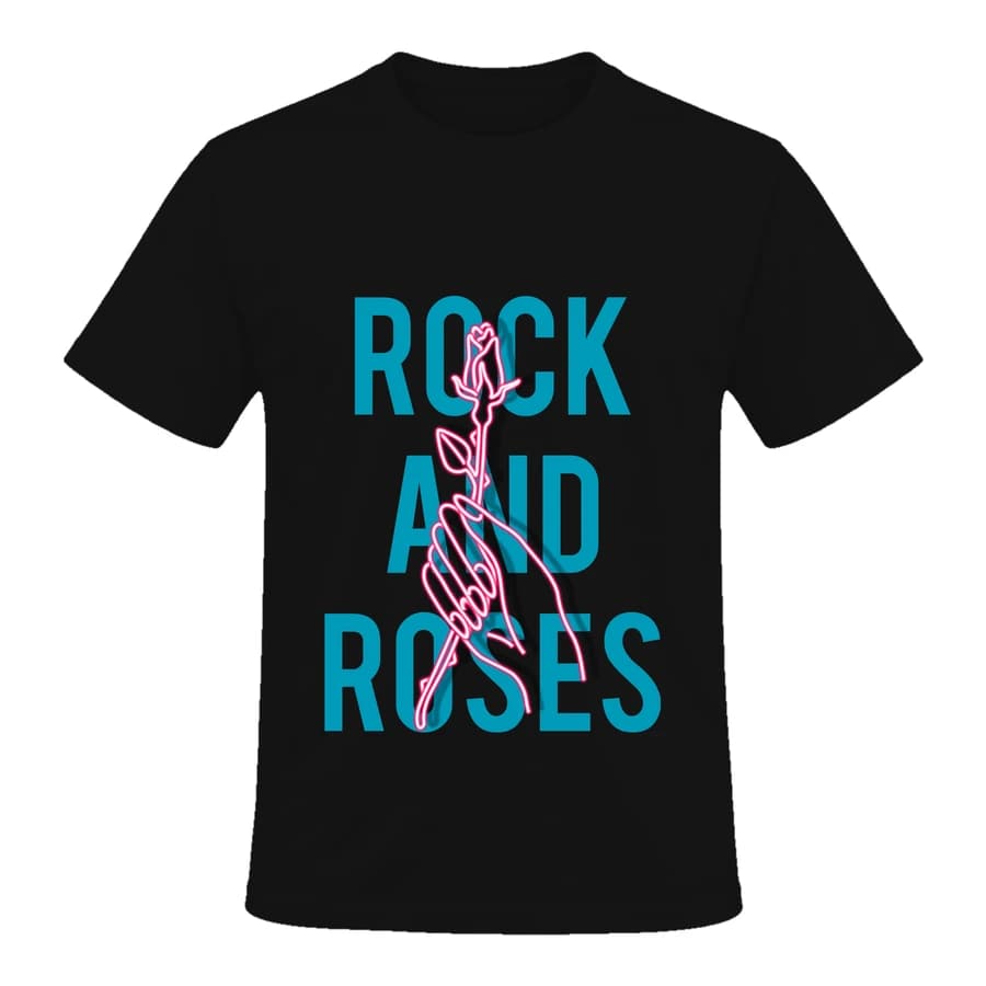 T-shirt — Rockandroses — Devant — Noir